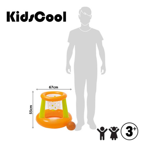 Juego Flotante Aro Basket Inflable + Pelota - Kidscool