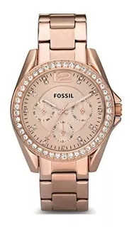 Reloj Fossil Es2811 Riley Rose Gold-tone Para Mujer Original