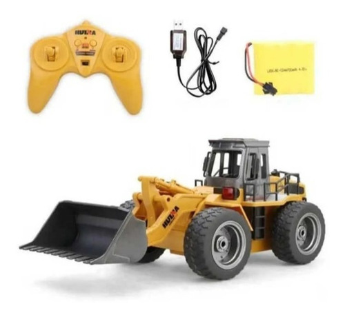 Imagem 4 de 7 de Escavadeira De Controle Remoto Huina 1520 1:18 Amarelo Top!