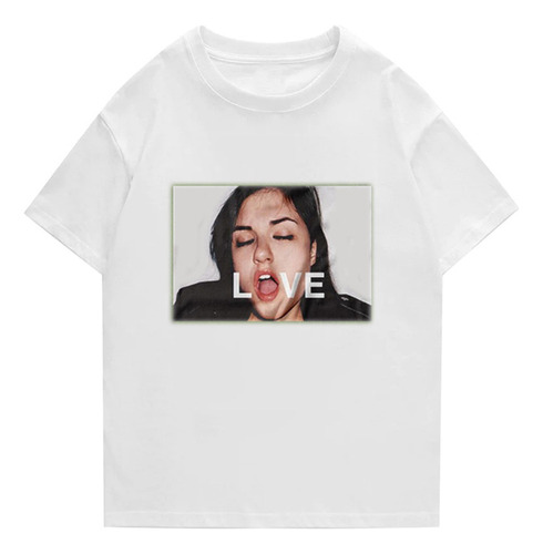 Camiseta Neutral Estampada Con Patrón Sasha Grey Love