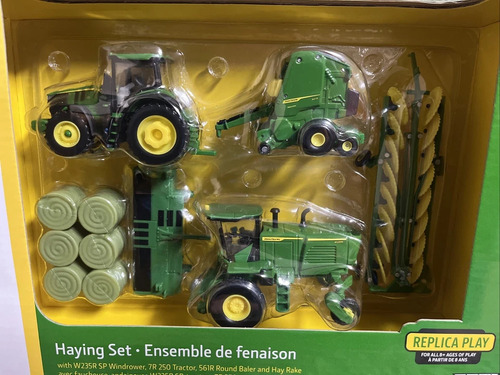 Set 1/64 Ertl John Deere Haying Set 7r 250 - A Pedido_exkarg Verde