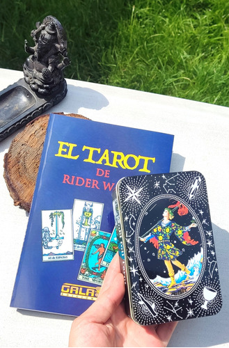 Tarot Rider Negro  Dorado Caja Metalica + Libro 200  Remate