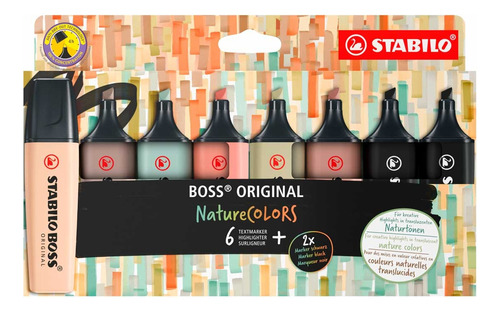 Destacador Stabilo Boss Nature Colors X 8 Unidades