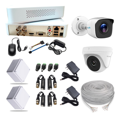 Kit Hikvision Hilook Dvr 1080p 4 Ch + 2 Cámaras Seguridad