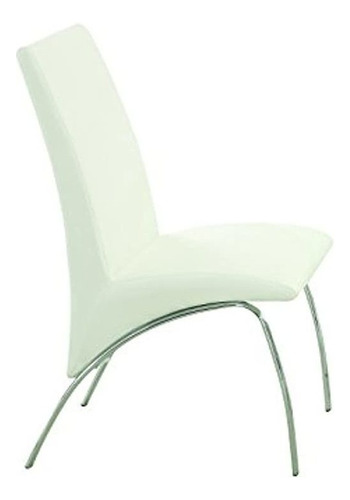 Coaster Silla De Comedor Diseño Lateral, Set De 2, Blanco