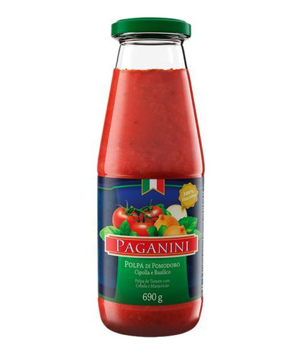 Kit 6x: Polpa De Tomate Com Manjericão Paganini 690g