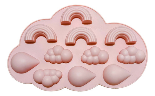 Molde Silicon Arcoiris Y Nubes Fondant Chocolate Pasta Jabon