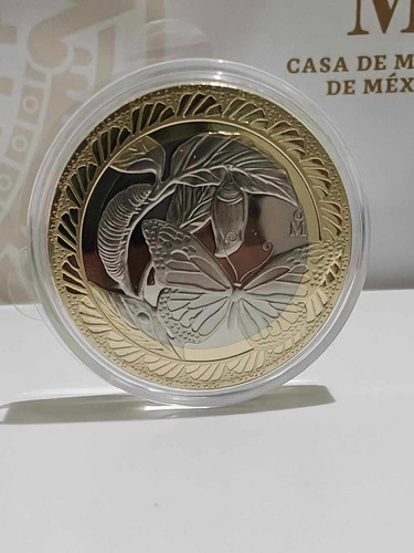 Medalla Bimetalica Conmemorativa Ruta De La Mariposa Monarca