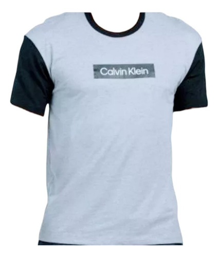 Polera Hombre Calvin Klein Gris/negra Talla M Cod. 2561