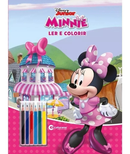 Livro Pop Gigante Com Lápis De Cor Ler E Colorir Disney Minnie Culturama