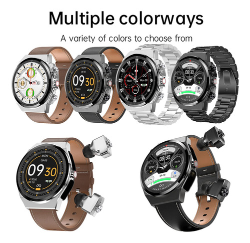 Reloj Inteligente Con Auriculares Tws, 2 En 1, Ronda De Fitness Rastreador Bluetooth Respuesta/hacer Llamadas Mp3 Música De 1.28 Pulgadas, Visualizaci