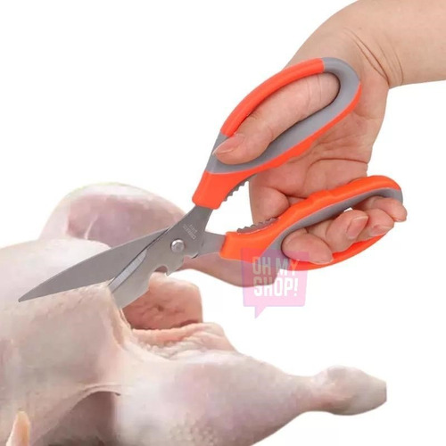 Imagen 7 de 10 de Tijera De Cocina Cortar Pollo Abridor Nuez Verdura Alimentos