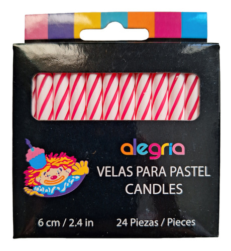 Vela Caramelo Alegría Rosa 20 Cajitas Vela Pastel Mayoreo