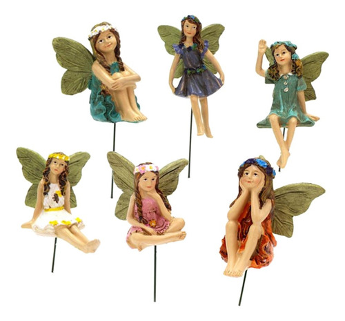 Figuras De Hadas En Miniatura De Fairy Garden, 6 Piezas .