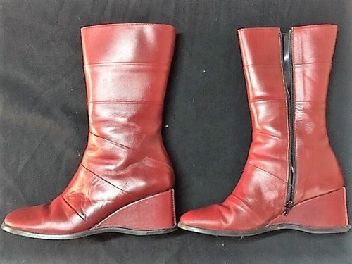 Botas Cuero Rojo N°38 Media Caña