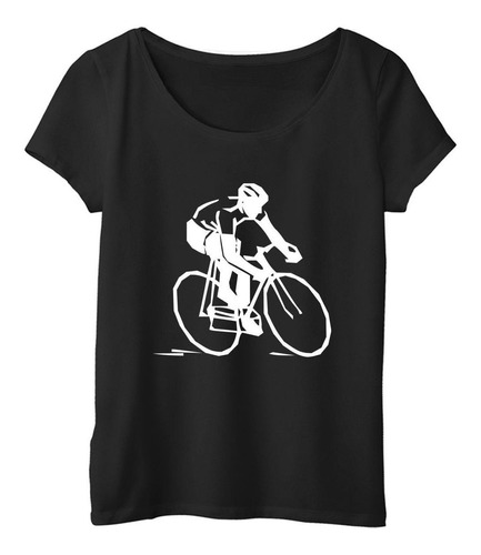Remera Mujer  Color Ciclista En Carrera Bici