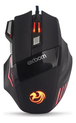 Mouse Gamer Para Jogo 3.200 Dpi Óptico Com Led Rgb Usb Exbom