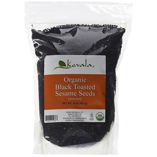 Kevala Orgánica Negro Semillas De Sésamo 1 Lb (tostado)