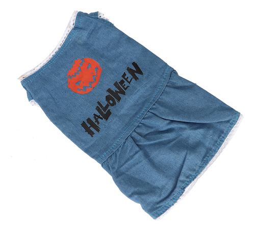 Hermoso Disfraz De Algodón Azul Con Estampado De Calabaza