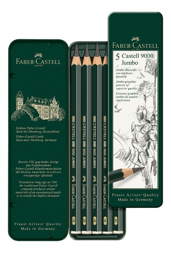 Lapices Grafito Faber Castell 9000 X5 Jumbo Barrio Norte