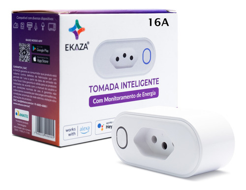 Tomada 16a Inteligente Wifi Consumo De Energia Google Alexa