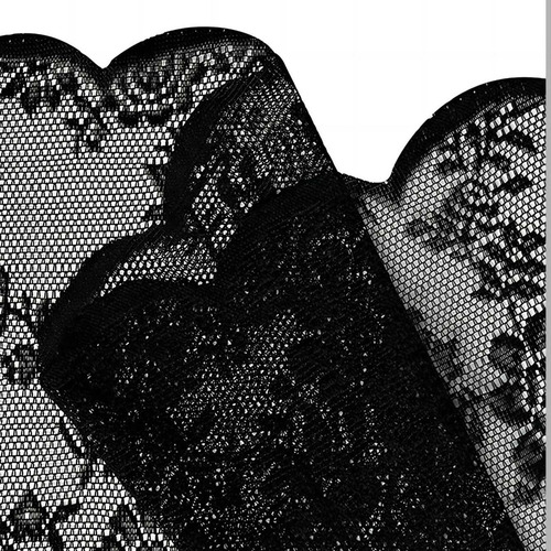 Cortinas De Red De Flores De Encaje Negro, 100cmx140cm