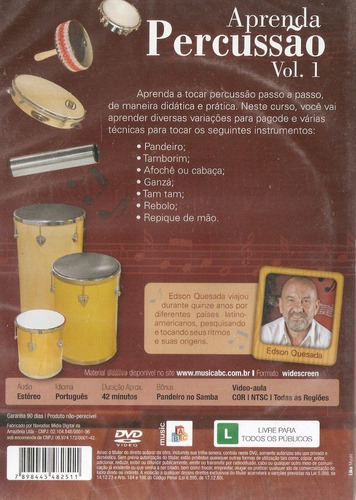 Dvd Aprenda Percussão - Vol. 1