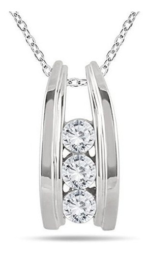 Collar - Ags Certfied 1-2 Carat Tw Three Stone Diamond Ladde