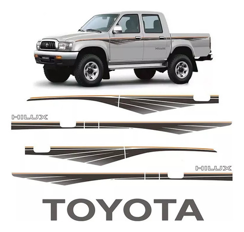 Kit Adhesivos  Calcos Laterales Toyota Hilux 1992 A  2004