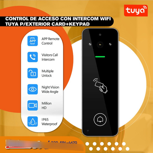 Control De Acceso Intercom Vcontrol4-r Wifi Tuya