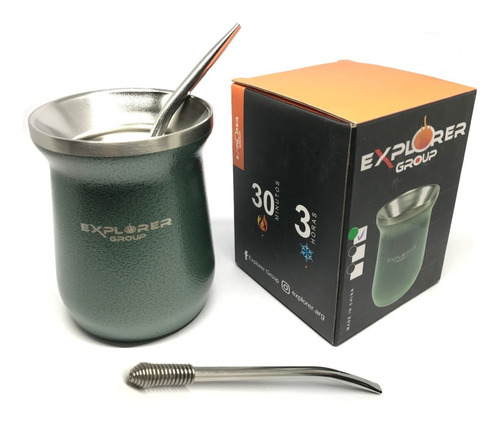 Imagen 3 de 4 de Mate Explorer Termico Acero Inox 350 Bombilla Regalo Premium
