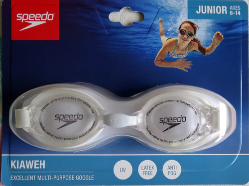 Gafas De Natacion Speedo Ref. Kiaweh 6-14 Años -blanco