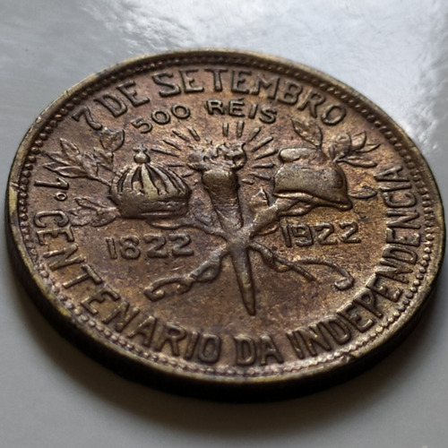 Moeda 500 Réis 1° Centenário Da Independência 1922 Sob / Fc (Usado)