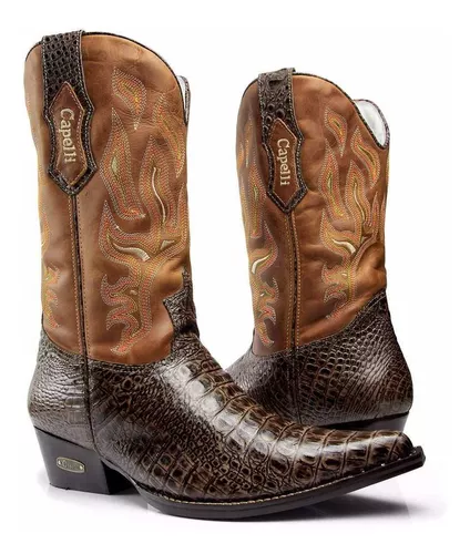 Bota Texana Country Masculina Bico Fino Alta Capelli Boots
