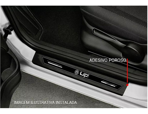 Imagem 2 de 3 de Kit 8 Adesivo Soleira Premium Porta Up 2 E 4 Portas Preto