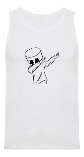 Polera Musculosa Sin Mangas 100% Algodon - Dj Marshmello 01