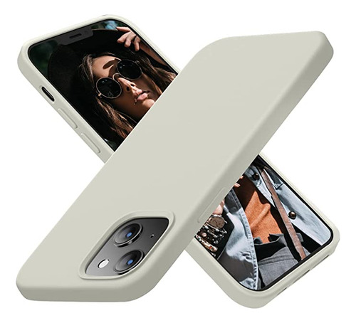 Funda Para iPhone 13 De Silicona Contra Golpe (gris Claro)