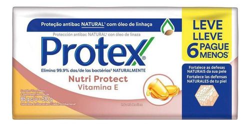 Sabonete Antibacteriano Protex Nutri Vitamina E 85g Prom 6un