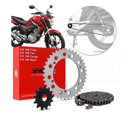 Kit Relação Transmissão Honda Titan 160 Titan 16/18 Vaz