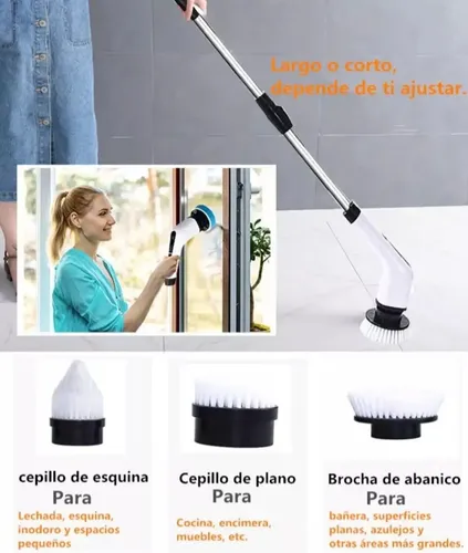 Cepillo Limpiador Eléctrico 7 En 1 De Mango Largo