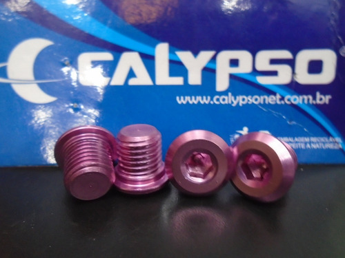 Imagem 3 de 3 de Tampa Do Pivo De Freio V-brake Rosa Claro Aluminio (4 Pçs).