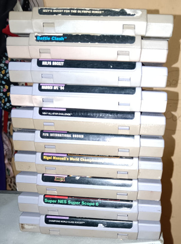 Lote De 10 Juegos De Deportes Snes Funcionales Y Originales (Usado)