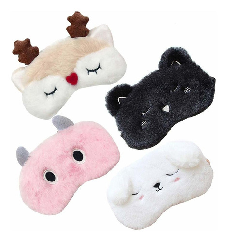 Paquete De 4 Bonitas Mscaras Para Dormir De Animales Para Ni