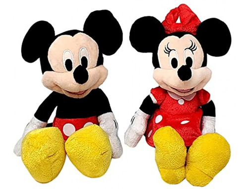 Paquete De 2 De Mickey Y Minnie Mouse De Peluche De Disney D