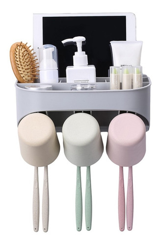 Soporte Organizador Baño Porta Cepillos De Dientes Adhesivo