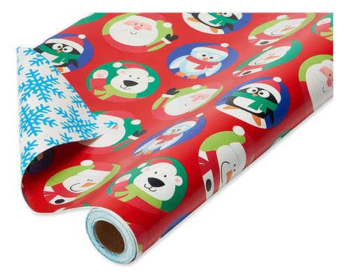 American Greetings - Papel De Regalo De Navidad  Reversible 