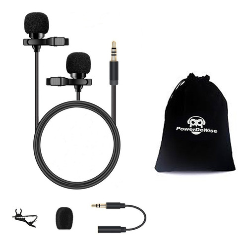 Kit Microfonos Doble Dual Lavalier Celular Entrevista Solapa