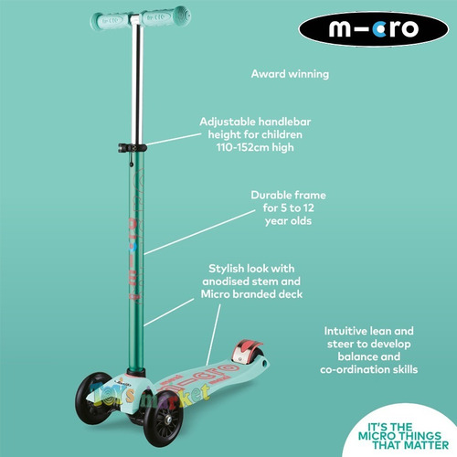 Imagen 5 de 10 de Monopatin Micro Maxi Deluxe 3 Ruedas Diseño Suizo Hasta 70kg