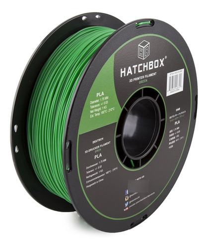 Imagen 1 de 1 de Hatchbox 3d Pla-1kg1.75-grn Pla 3d Filamento De Impresora, P