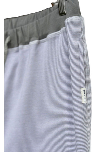 Pijama Largo Hombre Invierno Gris Algodon Pima. Mulamie